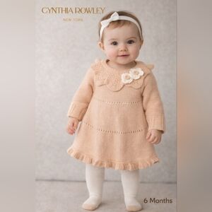 Cynthia Rowley Baby Girl Knit Dress & Tights Set NWT 3–6 Months